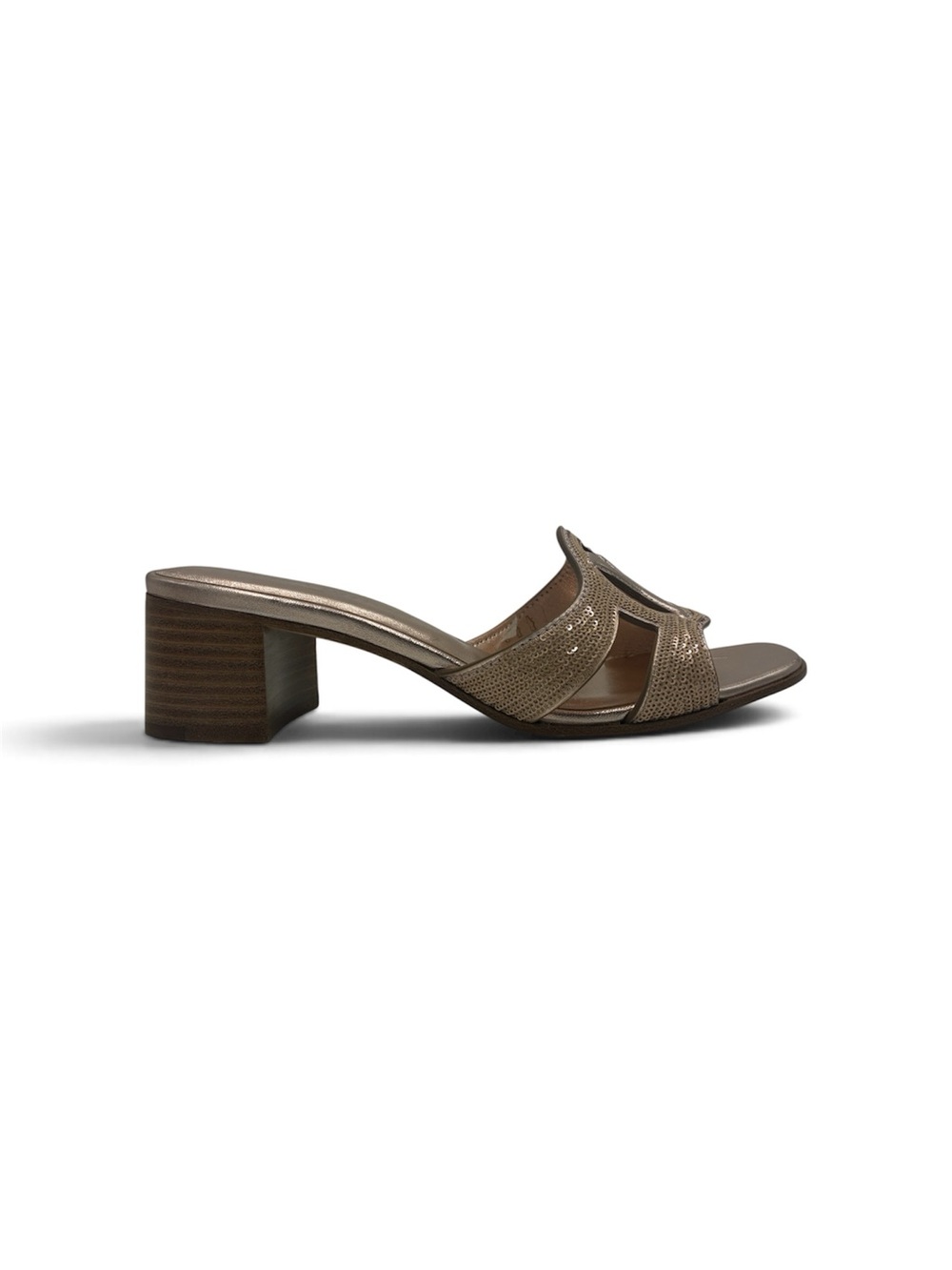 Louis Vuitton Isola LV Circle Metallic Rose Gold Mules NIB
